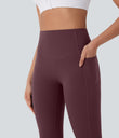 Halara UltraSculpt™ High Waisted Tummy Control Butt Lifting Ruched Pocket Shaping Yoga Leggings - Evening Red
