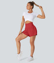 SoftlyZero™ Airy Super High Waisted 2-in-1 Cool Touch Yoga Shorts with Pockets - Salsa