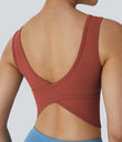 U Neck Crossover Barre Ballet Dance Tank Top A-D Cups - Goose Crest Red