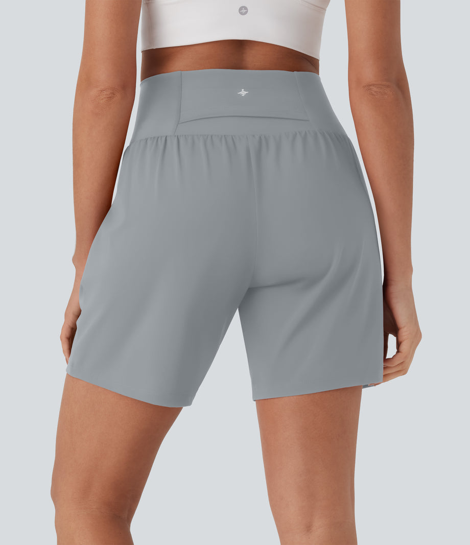 SoftlyZero™ Airy Super High Waisted 2-in-1 Cool Touch Yoga Shorts 7" with Pockets - Quarry