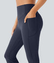 Halara UltraSculpt™ High Waisted Scrunch Butt Lifting Tummy Control Pocket Shaping Yoga Bootcut Leggings - Mood Indigo