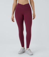Patitoff™ 2.0 Pet Hair Resistant High Waisted Crossover Side Pocket Yoga Leggings - Anemone