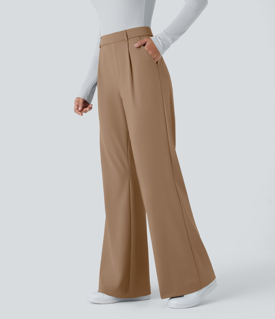 Halara Flex™ DayStretch High Waisted Pocket Work Flare Pants - Burro