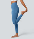 SoftlyZero™ Crossover Pocket Plain Leggings-UPF50+ - Gloomy Blue