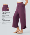 Breezeful™ High Waisted Tummy Control Split Hem Quick Dry Resort Pants with Pockets - Amaranth