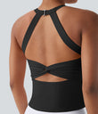 SoftlyZero™ Plush Cut Out Yoga Tank Top A-D Cups - Black
