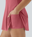 SoftlyZero™ Airy Backless Twisted Cool Touch Dance Active Dress-Easy Peezy Edition - Begonia Rouge