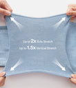 Halara Flex™ Crossover High Waisted Pockets Wide Leg A Line Washed Denim Casual Shorts - Washed Denim Sunny Blue
