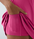 SoftlyZero™ Plush Double Straps 2-Piece Pocket Slip Dance Active Dress A-D Cups - Fuchsia Purple