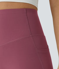 Halara UltraSculpt™ High Waisted Butt Lifting Tummy Control Pocket Shaping Workout Leggings - Evening Red