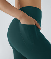 Patitoff™ 2.0 Pet Hair Resistant High Waisted Crossover Side Pocket Yoga Leggings - June Bug