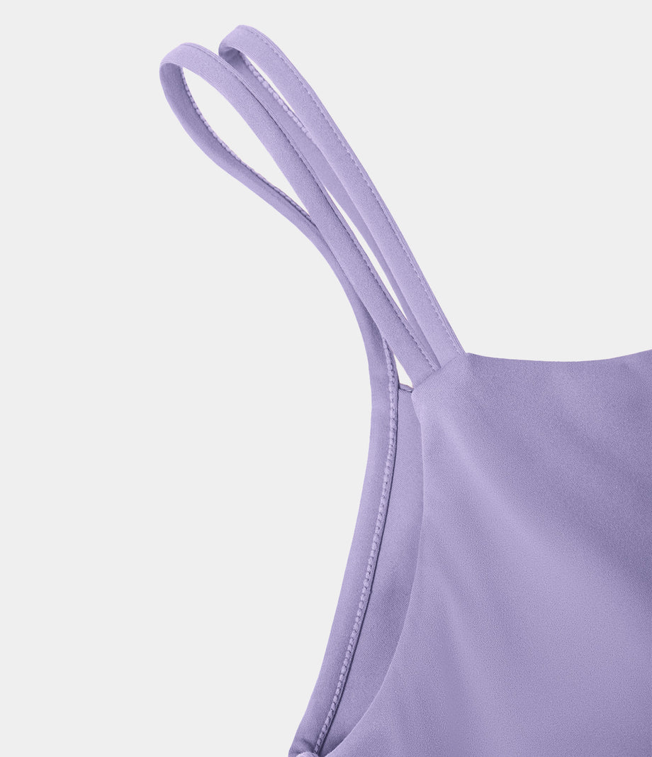 SoftlyZero™ Plush Double Straps 2-Piece Pocket Slip Dance Active Dress A-D Cups - Lavender