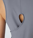 Cut Out Crossover Hem Solid Yoga Tank Top - Cement Gray