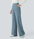 Halara Flex™ High Waisted Body Sculpt Waist-Slimming Pocket Wide Leg Micro Waffle Work Pants - Mountain Spring