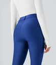 High Waisted Sheen 7/8 Leggings with Pockets - Beaucoup Blue