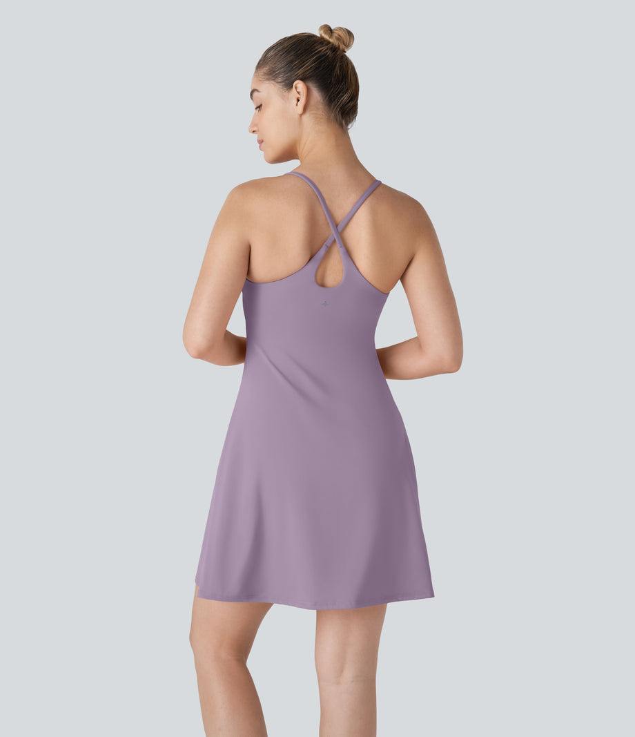 SoftlyZero™ Plush Backless Active Dress-Longer Length-Easy Peezy Edition - Tulip Purple
