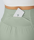 SoftlyZero™ Airy Super High Waisted 2-in-1  Cool Touch Yoga Shorts 5'' with Pockets-Longer Length - Light Bean Green