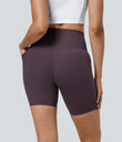 Halara UltraSculpt™ High Waisted Tummy Control Pocket Shaping Training Biker Shorts 7'' - Night's Purple