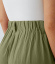 High Waisted Pocket Wide Leg Flowy Solid Palazzo Casual Linen-Feel Pants - Sphagnum