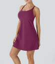 SoftlyZero™ Plush 2-in-1 Pocket Mini Active Dress DD-F Cups - Ume Purple