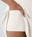 SoftlyZero™ Airy Backless Twisted Flare Low Support Dance Active Dress-Longer Length-Easy Peezy Edition A-D Cups - Egret