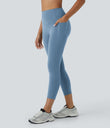 Halara UltraSculpt™ High Waisted Scrunch Butt Lifting Tummy Control Pocket Shaping Capri Training Leggings - Whale Blue