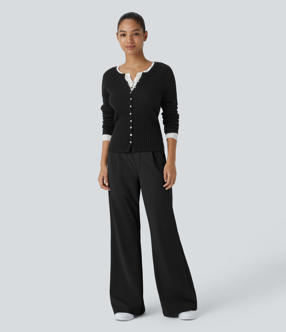 Halara Flex™ DayStretch High Waisted Pocket Work Flare Pants - Black