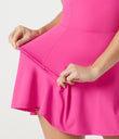 SoftlyZero™ Airy U Neck 2-in-1 Pocket Mini Cool Touch Dance Active Dress-Easy Peezy - Fuchsia Fedora
