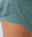 Mid Rise Drawstring Contrast Mesh 2-in-1 Flowy Running Shorts 3'' - Mineral Blue