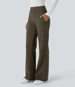 Halara Flex™ DayStretch Mid Rise Side Zipper Pocket Work Flare Pants - Forest Night