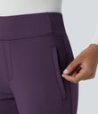 Halara Flex™ DayStretch Mid Rise Side Zipper Pocket Work Flare Pants - Blackberry Cordial