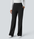 Halara Flex™ DayStretch Mid Rise Side Zipper Pocket Work Flare Pants - Black