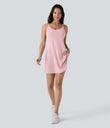 SoftlyZero™ Plush Molded Cups Low Support Dance Active Dress-Easy Peezy Edition A-D Cups - Primrose Pink