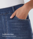 Halara Flex™ High Waisted Pockets Straight Leg Washed Casual Jeans - Paint Blue Denim