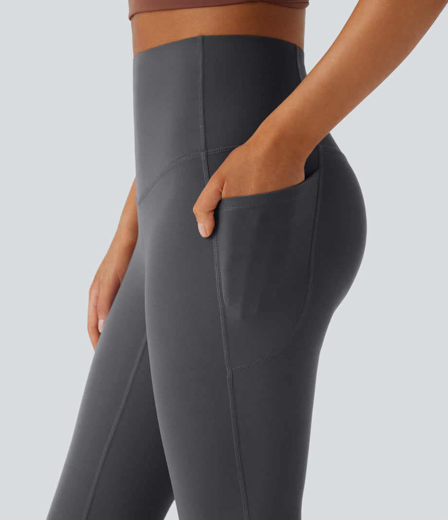 Halara UltraSculpt™ High Waisted Tummy Control Pocket Shaping Yoga Bootcut Leggings - Volcanic Ash
