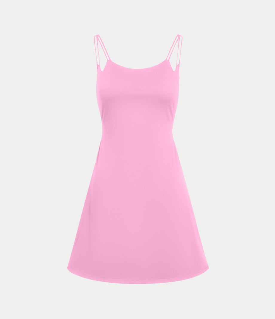 SoftlyZero™ Plush Double Straps 2-Piece Pocket Slip Dance Active Dress A-D Cups - Nosegay