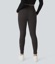 SoftlyZero™ Plush High Waisted Drawstring Pocket Plain Full Length Joggers - Chocolate Torte