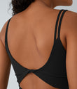 SoftlyZero™ Plush Double Straps 2-Piece Pocket Slip Dance Active Dress A-D Cups - Black