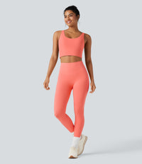 Halara UltraSculpt™ High Waisted Butt Lifting Tummy Control Pocket Shaping Workout Leggings - Fusion Coral