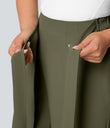 Halara Flex™ High Waisted Tie Side Wide Leg Work Pants - Burnt Olive