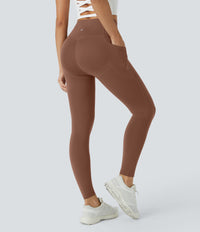 Halara UltraSculpt™ High Waisted Butt Lifting Tummy Control Pocket Shaping Workout Leggings - Thick Earthy Brown