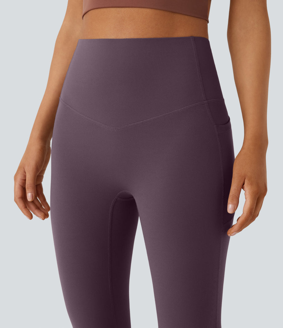Halara UltraSculpt™ High Waisted Tummy Control Pocket Shaping Yoga Bootcut Leggings - Night's Purple
