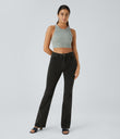 Halara Flex™ Mid Rise Pockets Casual Bootcut Jeans - Hemp Rope Black Denim