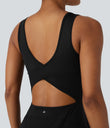 SoftlyZero™ Airy U Neck 2-in-1 Pocket Mini Cool Touch Dance Active Dress - Black