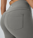 DayStretch High Waisted Pocket Flare Yoga Leggings - Silent Storm
