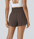 SoftlyZero™ Airy Super High Waisted 2-in-1 Cool Touch Yoga Shorts with Pockets - Chocolate Martini