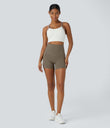 Halara UltraSculpt™ High Waisted Tummy Control Side Pocket Shaping Training Biker Shorts 5'' - Dawn Brown