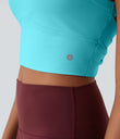 SoftlyZero™ Plush Cut Out Cropped Yoga Tank Top - Baroque Blue