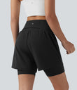 SoftlyZero™ Airy Super High Waisted 2-in-1 Cool Touch Yoga Shorts 7'' with Pockets - Black