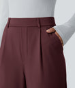 Halara Flex™ DayStretch High Waisted Pocket Work Flare Pants - Red Mahogany